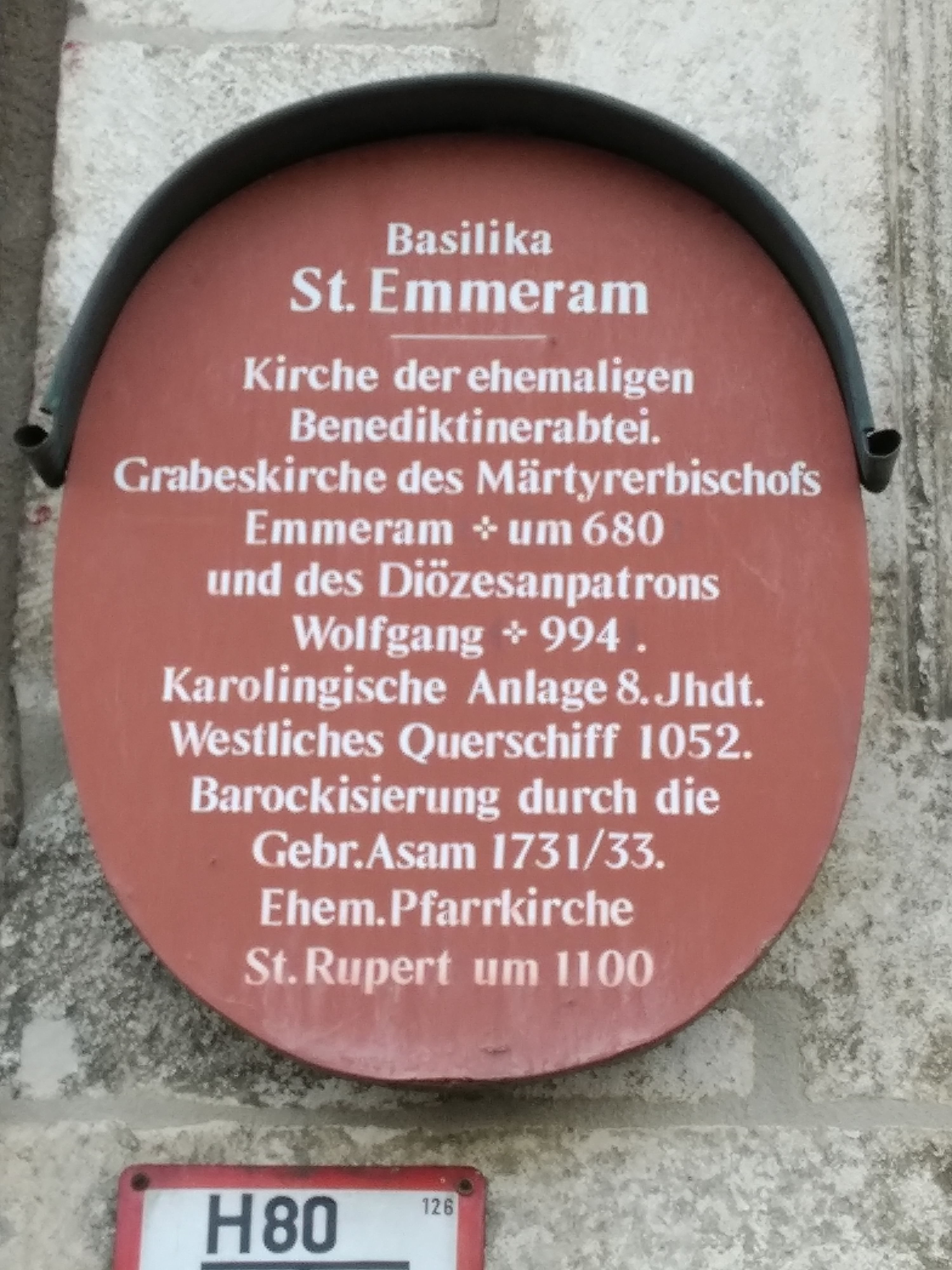Kloster St Emmeram Regensburg Inschrift